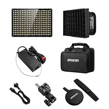 Aputure Amaran P60x 60W Bi-Color LED Video Light Adjustable Color Temperature (3200K ~ 6500K), Optical Lens Group, 5070lux @ 1m Adjustable Light Emission Angle for Flat Screen Photography