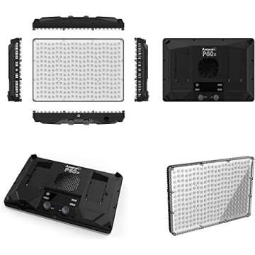 Aputure Amaran P60x 60W Bi-Color LED Video Light Adjustable Color Temperature (3200K ~ 6500K), Optical Lens Group, 5070lux @ 1m Adjustable Light Emission Angle for Flat Screen Photography