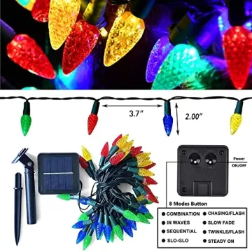 NA SGLspeed Solar 50LED Christmas Lights for Outdoors