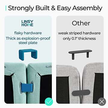 LINSY HOME Modular Sofa, Sectional Couch U Shaped Sofa Couch with Storage, Memory Foam, 6 Seat Modular Sectionals Sofa Couch with Chaise for Living Room, Teal