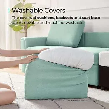 LINSY HOME Modular Sofa, Sectional Couch U Shaped Sofa Couch with Storage, Memory Foam, 6 Seat Modular Sectionals Sofa Couch with Chaise for Living Room, Teal