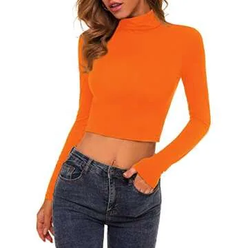 MSBASIC Orange Cute Crop Tops for Trendy Women