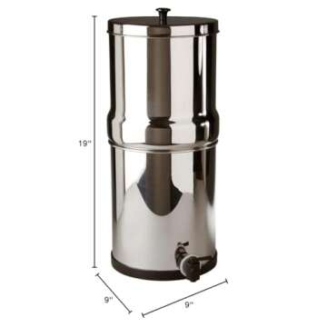 British Berkefeld Doulton W9361138 Stainless Steel Gravity Water Filter System with 2 x Ultra Steras...