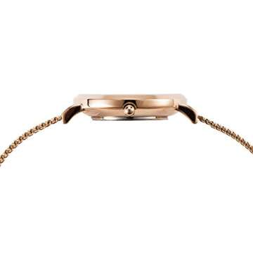 VICTORIA HYDE Fashion Rose Gold Watches for Women Easy Read Mother of Pearl Dial Analog Quartz Stainless Steel Mesh Band Ladies Wristwatch