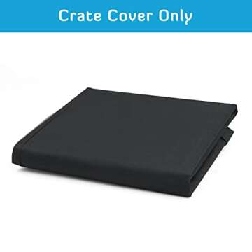 HONEST OUTFITTERS Dog Crate Cover 42 Inch Dog Kennel Cover for Large Dog, Heavy Duty Oxford Fabric,with Double Door, Pockets and Mesh Window (43L x 29W x 30H,Black)