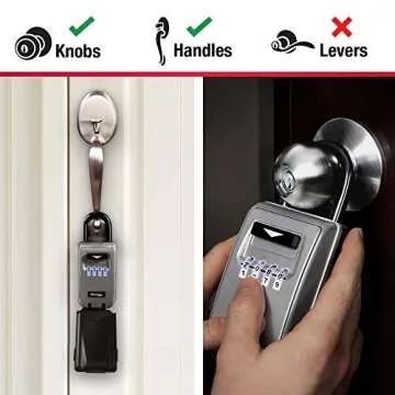 Master Lock Black Portable Key Lock Box with Light Up Dials, Set/Reset Combination for Tenants, Guests, Clients, Ideal for Realtors, Landlords or Property Managers, Holds 6 Keys, 5424EC