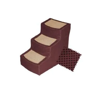 Pet Gear PG9823DBG Designer 3-Step with Removable Cover Stairs, Burgundy
