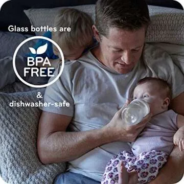 NUK Simply Natural Glass Baby Bottles, 4 oz, 3 Pack