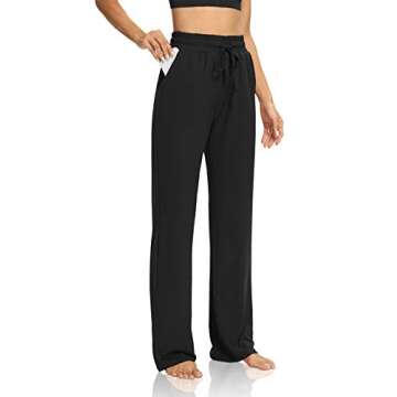 DIBAOLONG Womens Wide Leg Yoga Pants with Pockets XL