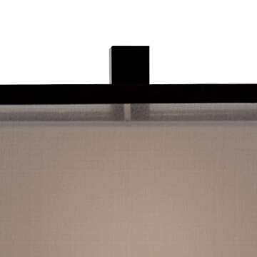 Possini Euro Design Stellar Modern Industrial Table Lamp 28 1/4" Tall Black Metal Sculptural Ring Organza Sheer Outer White Fabric Inner Dum Shade Bedroom Living Room House Home Bedside Nightstand