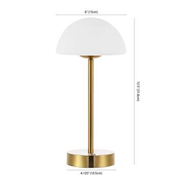 JONATHAN Y JYL7109C Xavier 12.5" Modern Minimalist Iron Rechargeable Integrated LED Table Lamp Contemporary Bedside Desk Nightstand Lamp for Bedroom Living Room Office, Brass Gold/White