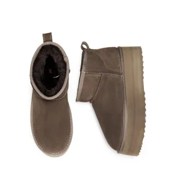 DREAM PAIRS FuzzyClassic Platform Mini Boots for Women