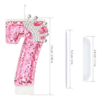 Pink Crown Number Birthday Candle for Celebrations