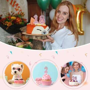 Pink Crown Number Birthday Candle for Celebrations