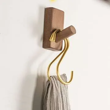 dierjueyers 10 Pieces Gold S Hooks Aluminum Alloy S-Shaped Hooks Heavy Duty Kitchen Bathroom Multi Purpose Storage Hooks for Hanging Pans Pots Cup Plants Towels Clothes (Gold)