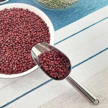 Haizsijin Metal Ice Scoop - 3 Oz Stainless Steel Multipurpose Scooper for Ice Maker, Bucket, Kitchen, Bar Parties & Weddings, Ideal for Popcorn, Flour & Dog Food (3oz-silver)