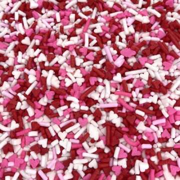 Manvscakes | Valentine sprinkles | Pink and red sprinkles | Jimmies | Cookie sprinkles | Edible sprinkles | Sprinkle mix (7.8 ounce)