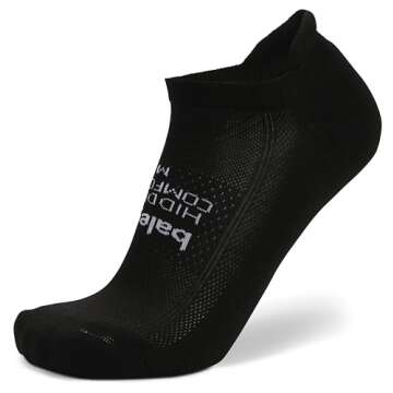 Balega Hidden Comfort Performance No Show Athletic Running Socks for Men and Women (1 Pair), Black, Medium