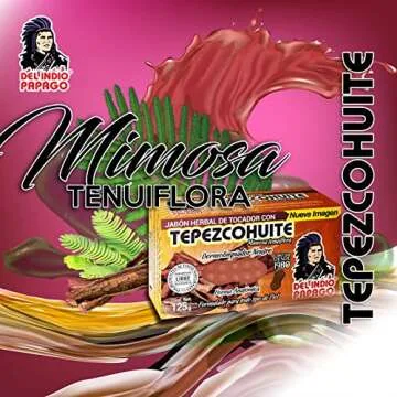 Del Indio Papago Neutral Bar Soap 125gr with Tepezcohuite - Best for All Skin Types