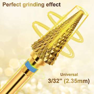 Diesisa Nail Drill Bits for Acrylic Nails - Gold Set