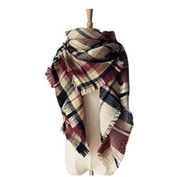 Women's Scarves Wraps Warm Blanket Scarf Shawl Winter Plaid Scarfs for Women