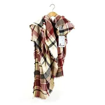 Women's Scarves Wraps Warm Blanket Scarf Shawl Winter Plaid Scarfs for Women
