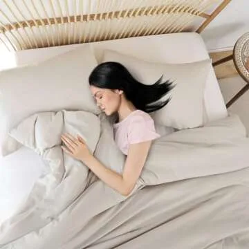 ROSGONIA Oversized King Comforter Beige, 3pcs(1 Boho Comforter & 2 Pillowcases) Soft Lightweight Oversized King Size Comforter Sets All Season Bedding