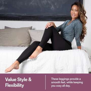 SATINA High Waisted Leggings for Women - Black Full Length Women's Leggings - Plus size