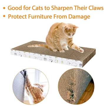 PatiencET Cat Scratcher 4 PCS Cat Scratch Pad Reversible Scratcher Scratching Texture Design Durable...