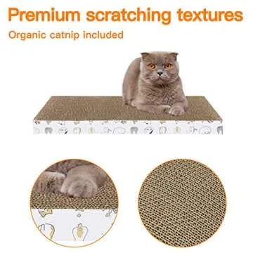 PatiencET Cat Scratcher 4 PCS Cat Scratch Pad Reversible Scratcher Scratching Texture Design Durable Scraper