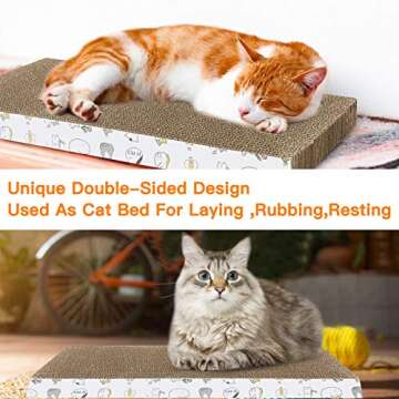 PatiencET Cat Scratcher 4 PCS Cat Scratch Pad Reversible Scratcher Scratching Texture Design Durable Scraper