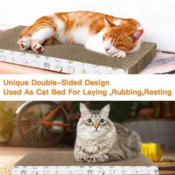 PatiencET Cat Scratcher 4 PCS Cat Scratch Pad Reversible Scratcher Scratching Texture Design Durable Scraper
