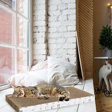 PatiencET Cat Scratcher 4 PCS Cat Scratch Pad Reversible Scratcher Scratching Texture Design Durable Scraper