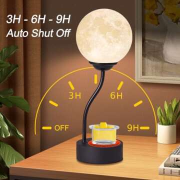Candle Warmer Lamp with 7 Colors Moon Light for Home