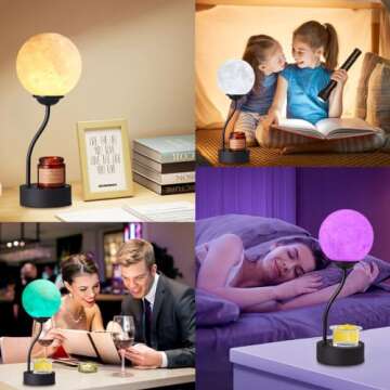 Candle Warmer Lamp with 7 Colors Moon Light for Home