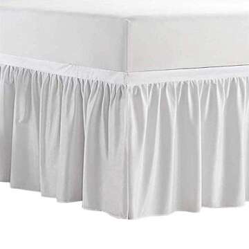 Cottingon,Dorm Room Bed Skirt,100% Microfiber,White Solid -Twin XL/36'' Drop