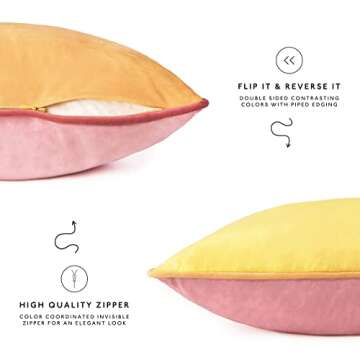 Colorful Velvet Throw Pillow Covers Set of 4 Soft Style