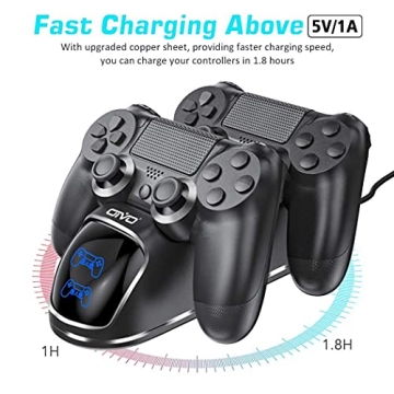 OIVO PS4 Controller Charger Dock - Fast Dual Charging Station