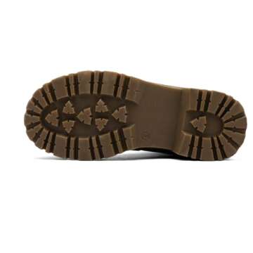 SEEKAVAN Women's Combat Ankle Boots Lace up Platform Lug Sole Chunky Low Heel Booties with Side Zipper