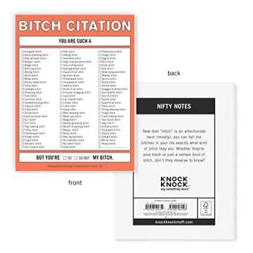 Knock Knock Bitch Citation Nifty Note Pad - Fun Memo for Sassy Notes
