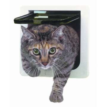 Ideal Pet Products Cat Flap Door with 4 Way Lock, 6.25" x 6.25" Flap Size