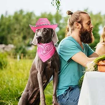 Yewong Pet Pink Cowboy Hat Costume Accessory Set