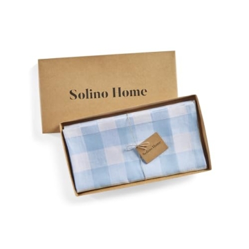 Solino Home Buffalo Check Linen Tablecloth | 52 x 52 Inch