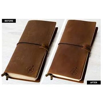 Leather Travelers Notebook Bonus Pack - 8.5x4.5" - Wanderings® Refillable Travel Journal - Hand-Crafted Genuine Leather Journal with Added Leather Conditioner and Accessories - Blank Inserts