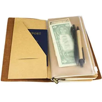 Leather Travelers Notebook Bonus Pack - 8.5x4.5" - Wanderings® Refillable Travel Journal - Hand-Crafted Genuine Leather Journal with Added Leather Conditioner and Accessories - Blank Inserts