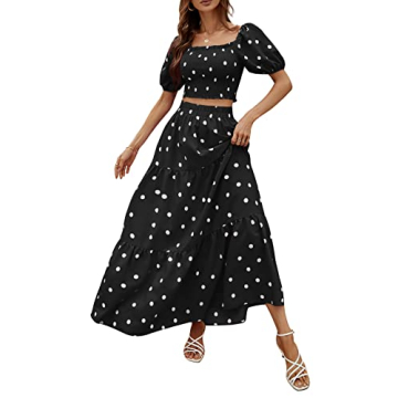 Rooscier Women's Polka Dots 2 Piece Beach Set - Chic & Comfy