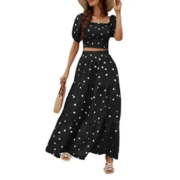 Rooscier Women's Polka Dots 2 Piece Beach Set - Chic & Comfy