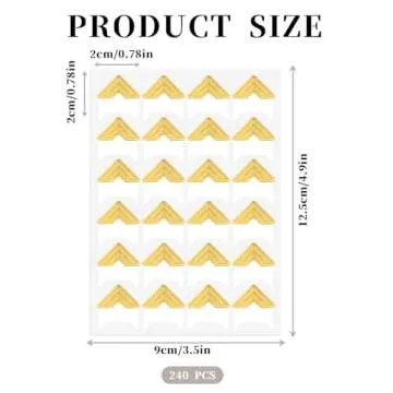 240 Pieces Photo Corners Self Adhesive Picture Corners for Scrapbooking, Photo Mounting Corners for ...