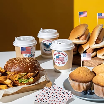 60 Count Colorful Patriotic Cocktail Napkins for Parties