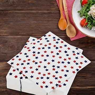 60 Count Colorful Patriotic Cocktail Napkins for Parties